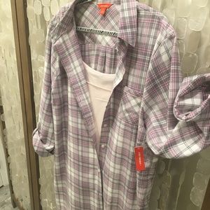 Women+ 3X Plaid Cotton Shirt